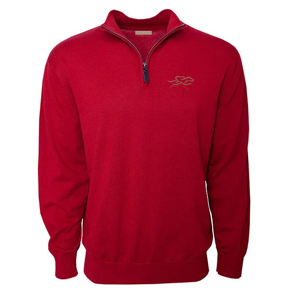 Qtr Zip Top Line Sweater - Cardinal