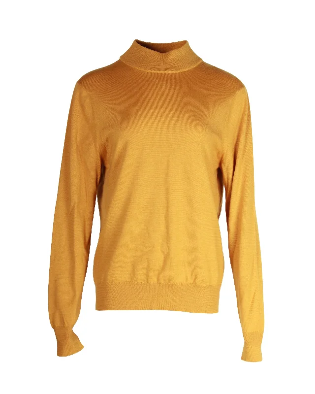 Men's Fuzzy Mohair - Blend Sweater in Light Pink for a Soft and Stylish LookSandro Paris Funnel-Neck Sweater in Yellow Wool Men's Fuzzy Mohair - Blend Sweater in Light Pink for a Soft and Stylish LookSandro Paris Funnel-Neck Sweater in Yellow Wool