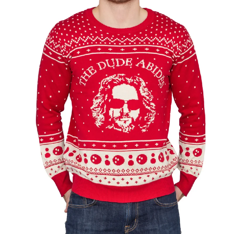 Men's Embroidered Floral Patterned Silk - Blend Sweater in Cream for a Spring - Inspired LookThe Big Lebowski The Dude Abides Ugly Christmas Sweater Men's Embroidered Floral Patterned Silk - Blend Sweater in Cream for a Spring - Inspired LookThe Big Lebowski The Dude Abides Ugly Christmas Sweater