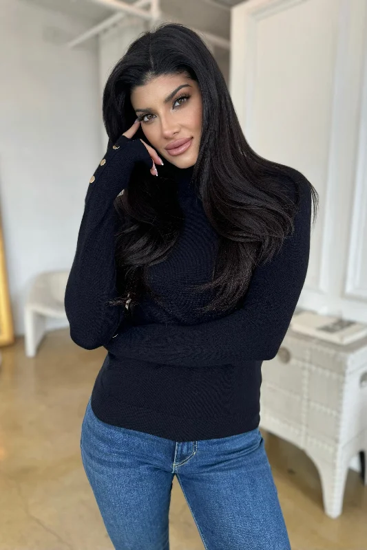 Plus Size Men's Distressed Denim - Look Sweater in Blue for a Trendy and Edgy StyleTHE CLASSIC TURTLENECK