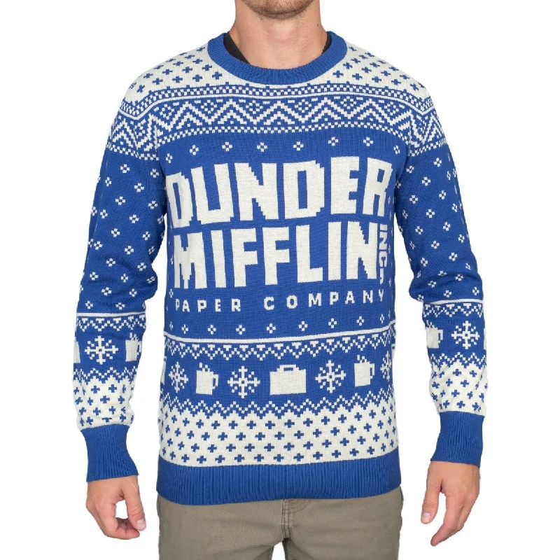 Men's Fringe - Trimmed Boho - Style Sweater in Beige for a Music Festival VibeThe Office Dunder Mifflin Ugly Christmas Sweater Men's Fringe - Trimmed Boho - Style Sweater in Beige for a Music Festival VibeThe Office Dunder Mifflin Ugly Christmas Sweater