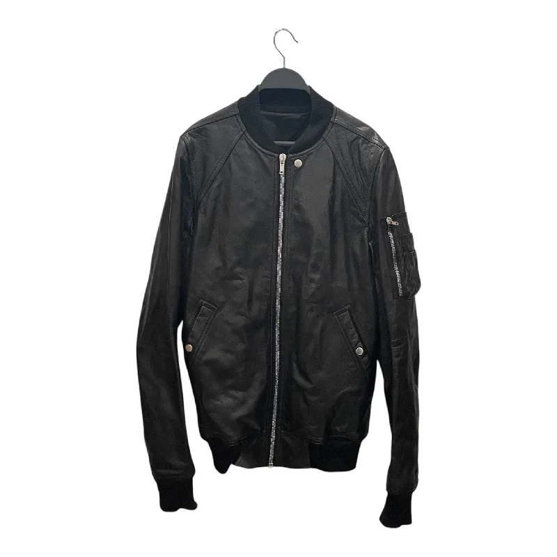 Men leather raincoats with a waterproof membrane for staying dry in wet conditionsRick Owens/Leather Jkt/44/Leather/BLK/BOMBER JACKET Men leather raincoats with a waterproof membrane for staying dry in wet conditionsRick Owens/Leather Jkt/44/Leather/BLK/BOMBER JACKET