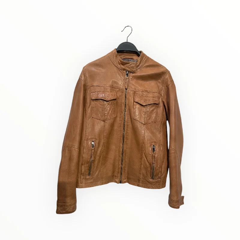 Men leather safari jackets with a breathable cotton - blend exterior for outdoor adventuresCARBON 2 COBALT/Leather Jkt/S/Leather/CML/ Men leather safari jackets with a breathable cotton - blend exterior for outdoor adventuresCARBON 2 COBALT/Leather Jkt/S/Leather/CML/