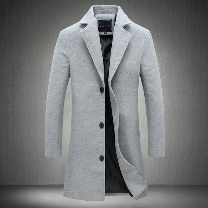 Men's snow jacket for advanced skiersAutumn and Winter Long Cotton Coat 2024 New Wool Blended Solid Color Men's snow jacket for advanced skiersAutumn and Winter Long Cotton Coat 2024 New Wool Blended Solid Color