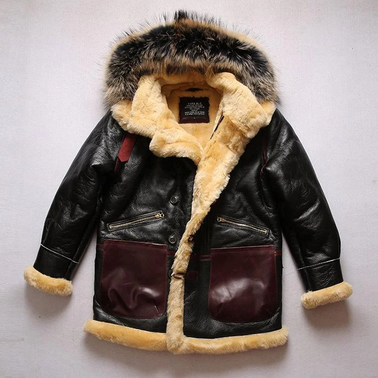 B7 Arctic Parka Shearling Jacket Detachable Hood