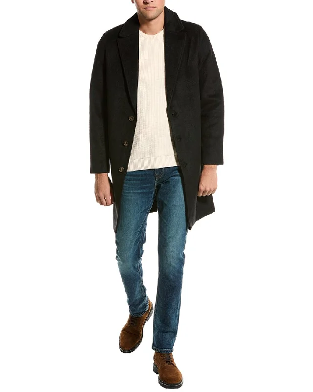 Men coats with a hooded design for added protection against the elementsBagatelle Wool-Blend Top Coat