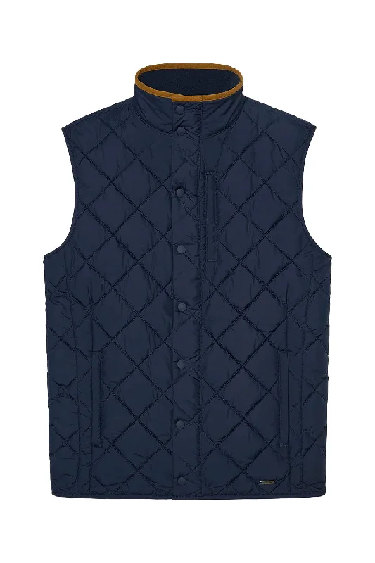 BELMONT QUILTED VEST Navy Solid