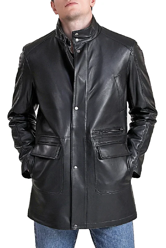 Men leather vests with a zip - front for easy layering and a cool biker - inspired styleBGSD Men Kyle New Zealand Lambskin Leather Car Coat Men leather vests with a zip - front for easy layering and a cool biker - inspired styleBGSD Men Kyle New Zealand Lambskin Leather Car Coat