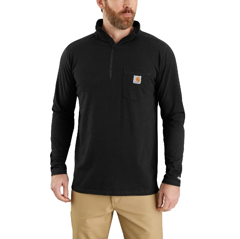 Men coats with a wind - resistant outer layer for blustery weatherCarhartt Force® Relaxed Fit Midweight Long-Sleeve Quarter-Zip Mock-Neck T-Shirt