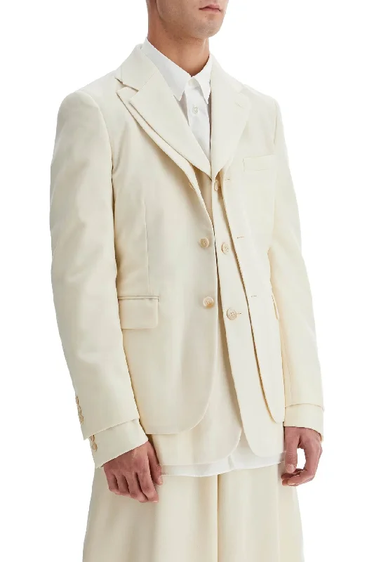 Men coats with a quilted pattern for added texture and warmthComme Des Garcons Homme Plus Double Layer Wool Blazer For Men Men coats with a quilted pattern for added texture and warmthComme Des Garcons Homme Plus Double Layer Wool Blazer For Men