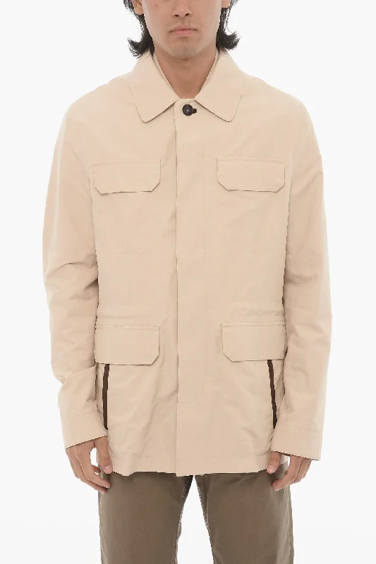 Stylish men coats with a double - breasted design for a formal lookCorneliani Double-Layered Blazer With Hidden Placket