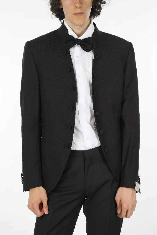 Stylish men coats with a double - breasted design for a formal lookCorneliani Embroidered Virgin Wool Blazer