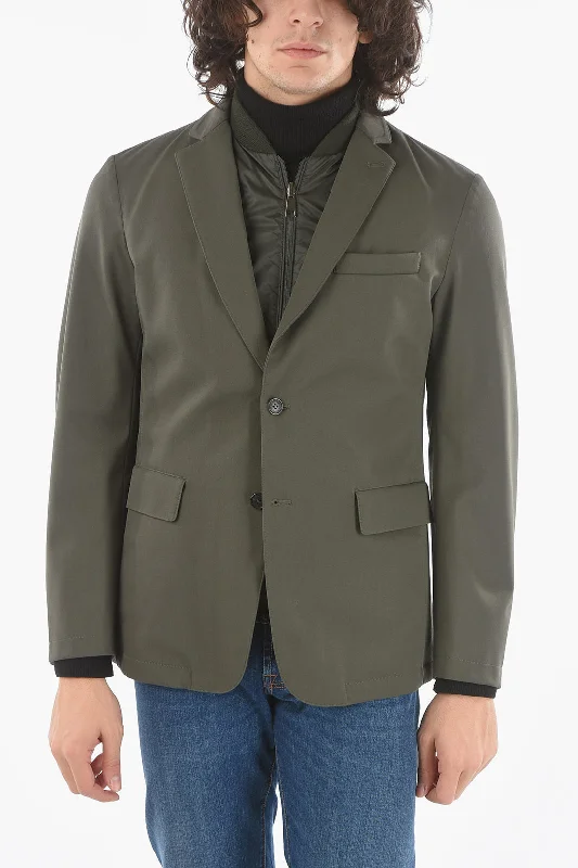 Lightweight men coats made of breathable fabric for spring and autumnCorneliani ID COLLECTION Padded Blazer with Chest Piece and Flap Pocket