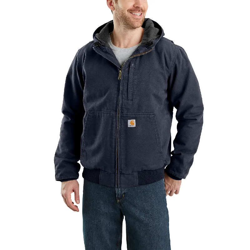 Slim - fit men coats in navy blue for a classic and sophisticated appearanceFull Swing® Loose Fit Washed Duck Fleece-Lined Active Jac - 2 Warmer Rating