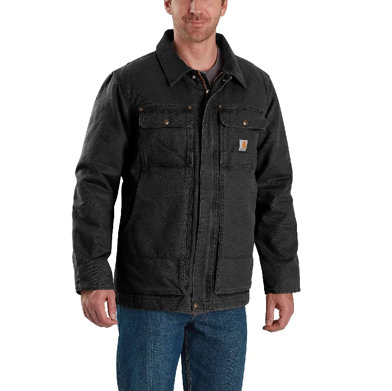 Men coats with a zip - out lining for easy cleaning and versatilityFull Swing® Relaxed Fit Washed Duck Insulated Traditional Coat - 3 Warmest Rating