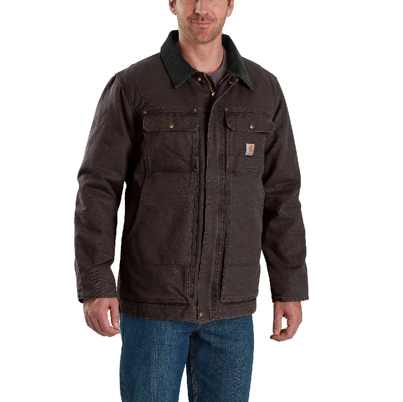 Men coats with a quilted pattern for added texture and warmthFull Swing® Relaxed Fit Washed Duck Insulated Traditional Coat - 3 Warmest Rating