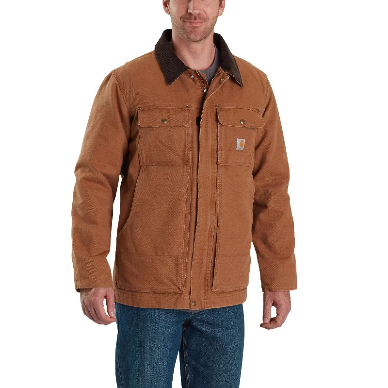 Men coats with a wind - resistant outer layer for blustery weatherFull Swing® Relaxed Fit Washed Duck Insulated Traditional Coat - 3 Warmest Rating