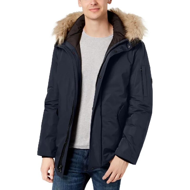 Men coats with multiple inner pockets for convenient storage of essentialsMens Snorkel Polyester Parka Coat