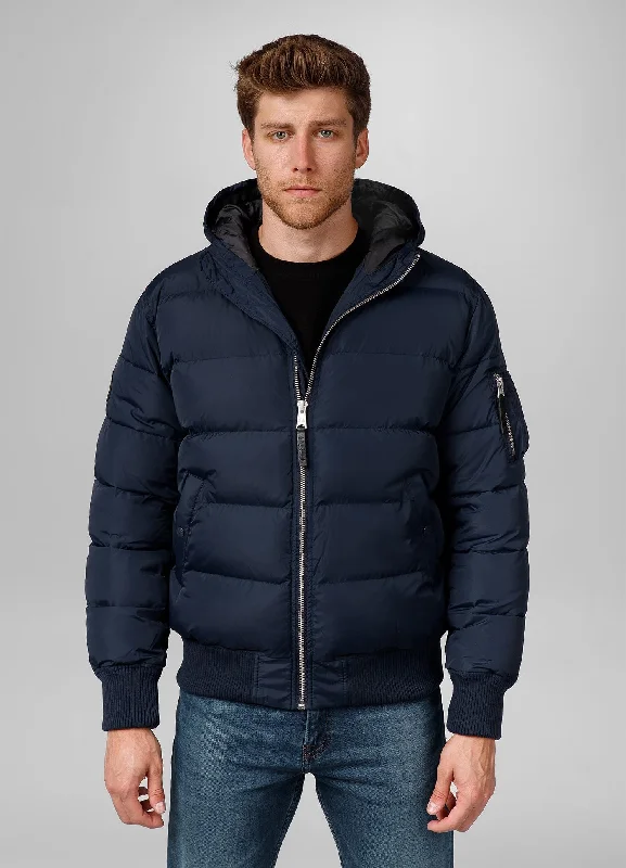 Men's snow jacket with a reflective strip for visibilityMen's winter hooded jacket Gopher