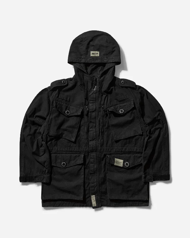 Long - line men coats reaching below the knee for maximum coverageMen's Ripstop Smock Jacket Black