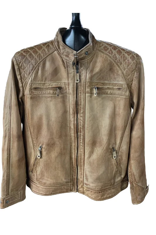 Men leather windbreakers with a lightweight leather construction for a breezy feelOversized Almond Leather Men leather windbreakers with a lightweight leather construction for a breezy feelOversized Almond Leather