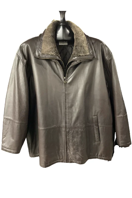 Men leather chore jackets with a durable waxed - leather finish for a rustic and hard - wearing optionOversized Black Ice Leather Men leather chore jackets with a durable waxed - leather finish for a rustic and hard - wearing optionOversized Black Ice Leather