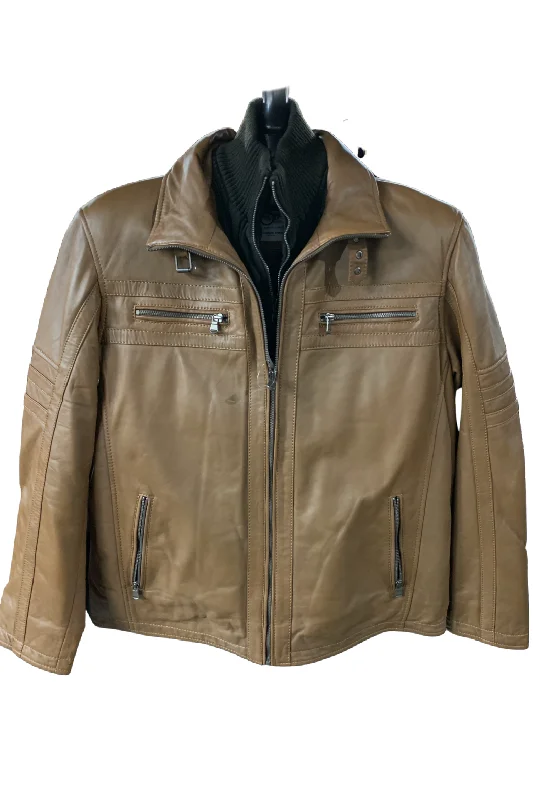 Men leather safari jackets with a breathable cotton - blend exterior for outdoor adventuresOversized Collar Leather Men leather safari jackets with a breathable cotton - blend exterior for outdoor adventuresOversized Collar Leather