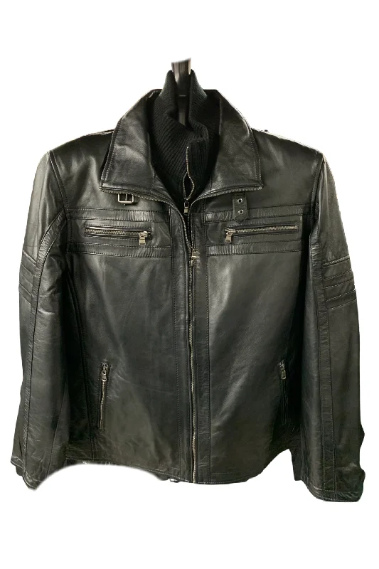 Men leather blazers with a modern fit for a stylish office - to - evening optionOversized Black Leather Men leather blazers with a modern fit for a stylish office - to - evening optionOversized Black Leather