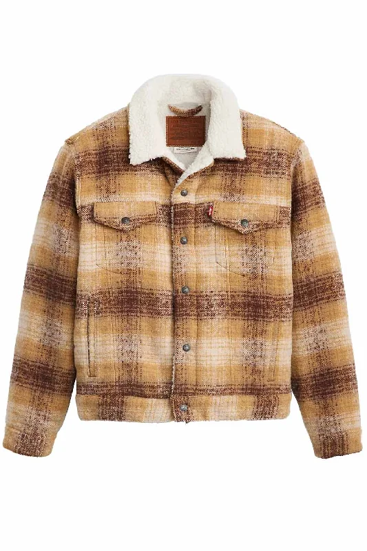 PLAID SHERPA TRUCKER JACKET Westin Plaid Curry