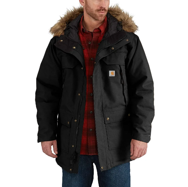Men coats with multiple inner pockets for convenient storage of essentialsQuick Duck Sawtooth Parka