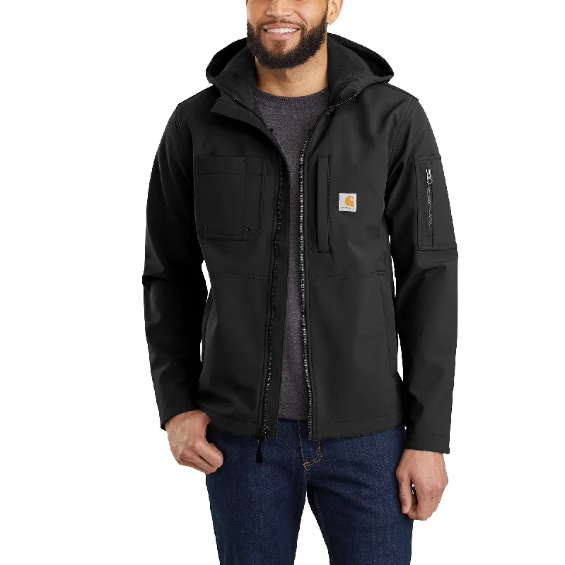 Men coats made of high - quality leather for a rugged and durable optionRain Defender® Relaxed Fit Midweight Softshell Hooded Jacket