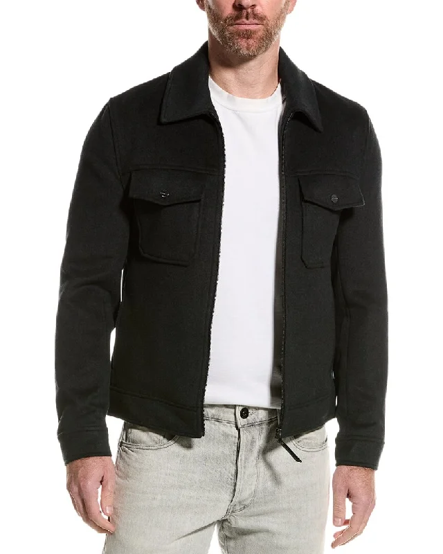 Men coats with a drawstring waist for a customizable fitReiss Peridoe Zip-Through Wool-Blend Shacket