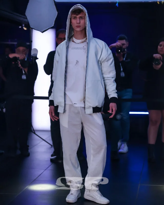 Men leather vests with a zip - front for easy layering and a cool biker - inspired styleSinners & Forgivers Antique White Box Hoody Men leather vests with a zip - front for easy layering and a cool biker - inspired styleSinners & Forgivers Antique White Box Hoody