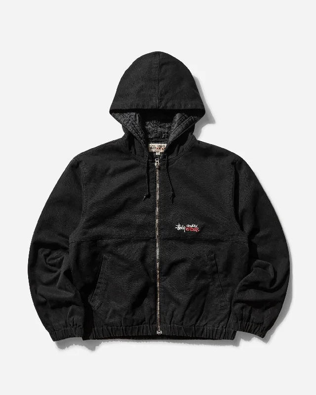 Men coats with multiple inner pockets for convenient storage of essentialsMen's Canvas Insulated Work Jacket Black