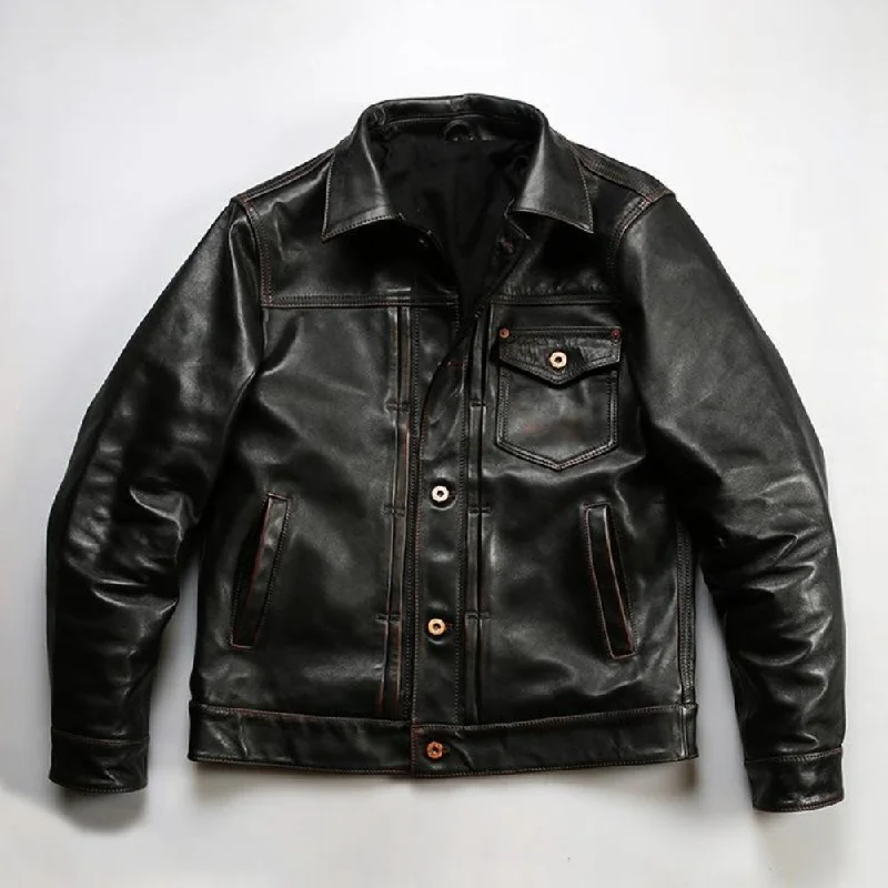 Men leather blouson jackets with a drawstring hem for a customizable fitTimeless Revival | RRL American Denim Jacket Men leather blouson jackets with a drawstring hem for a customizable fitTimeless Revival | RRL American Denim Jacket