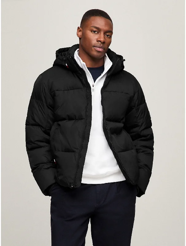 Waterproof men coats with taped seams for heavy rain and snow daysTommy Hilfiger Men's New York THWarm Hooded Puffer Jacket