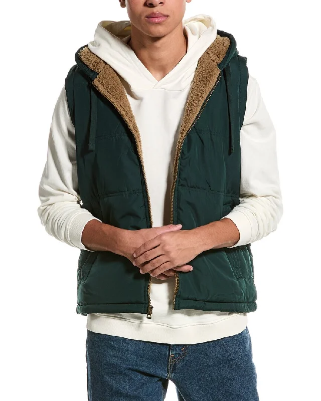 Men coats with a drawstring waist for a customizable fitWEATHERPROOF VINTAGE Sherpa-Lined Hooded Puffer Vest