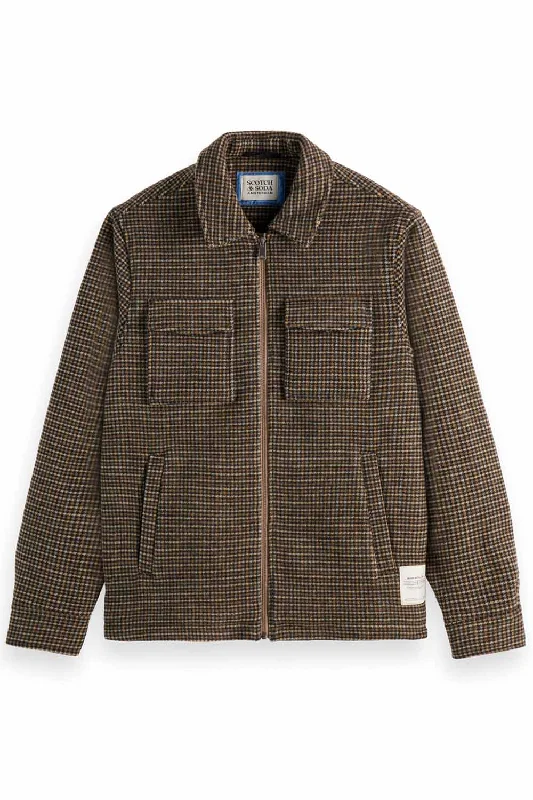 WOOL-BLEND JACKET Black Spring Blue Check