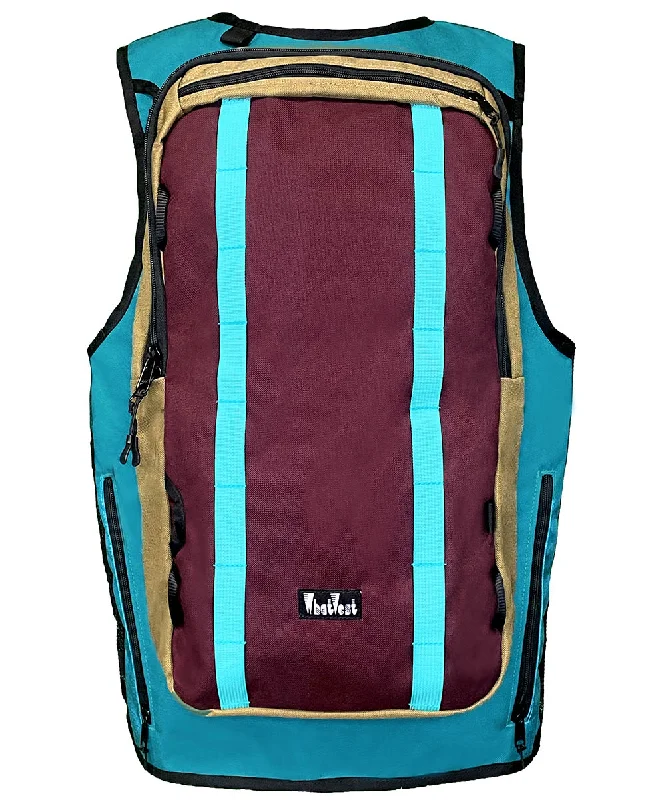 Lightweight men vest made from recycled materials for eco - conscious consumersFull Send - Teal/Rosewood/Rye Lightweight men vest made from recycled materials for eco - conscious consumersFull Send - Teal/Rosewood/Rye