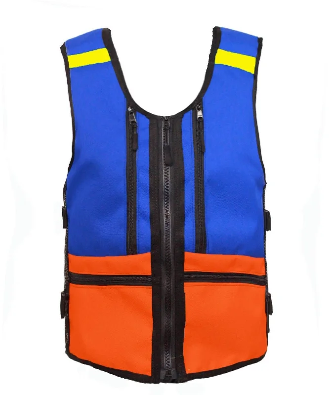 Zip - front men vest with multiple inner pockets for storageGrom WhatVest - Blue/Orange Zip - front men vest with multiple inner pockets for storageGrom WhatVest - Blue/Orange