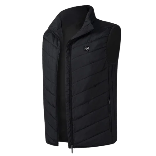 Leather men vest with studded details for a biker lookWeston Heated Vest