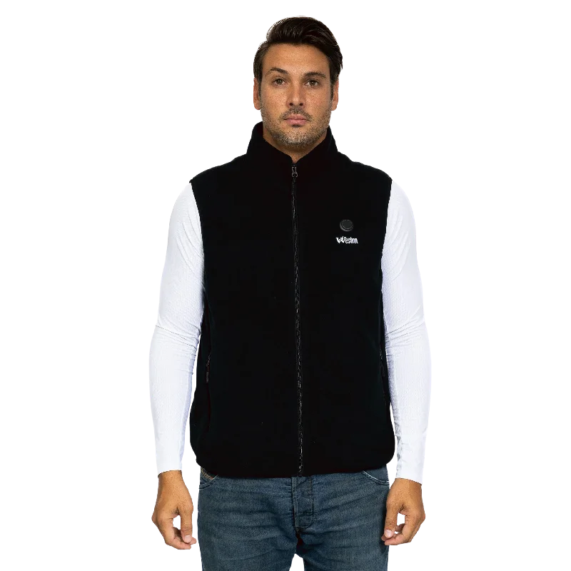 Men waistcoats with a built - in media pocket for tech - savvy usersMen's Fleece Heated Vest Men waistcoats with a built - in media pocket for tech - savvy usersMen's Fleece Heated Vest