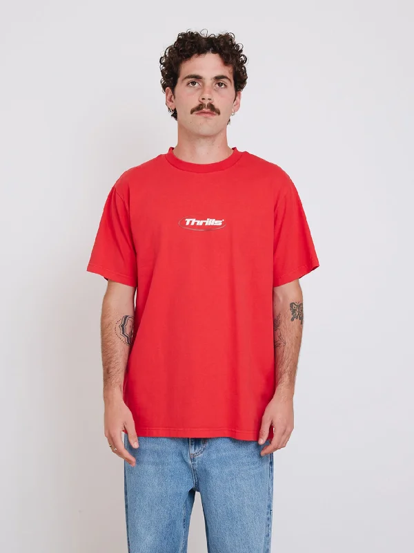 men's tank tops with henley necklineArena Merch Fit Tee - Flame Red