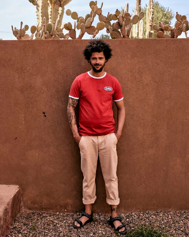 Men's slim - fit graphic t - shirts with vintage rock band printsStriker Ringer - Mens Short Sleeve T-Shirt - Red Men's slim - fit graphic t - shirts with vintage rock band printsStriker Ringer - Mens Short Sleeve T-Shirt - Red