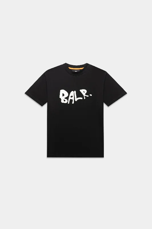 BALR. Logo Graffiti Box Fit T-Shirt Jet Black