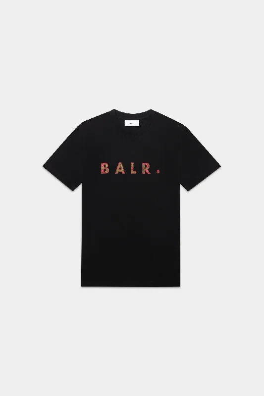 BALR. Monogram Embro Regular Fit T-Shirt Jet Black/Tibetian Red