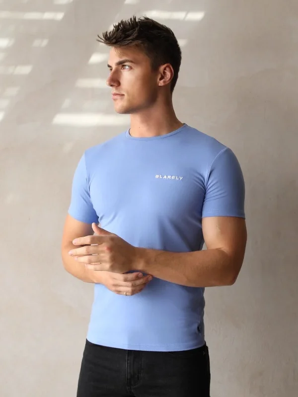 Men's smart - casual checkered t - shirts for semi - formal occasionsSeries T-Shirt - Light Blue