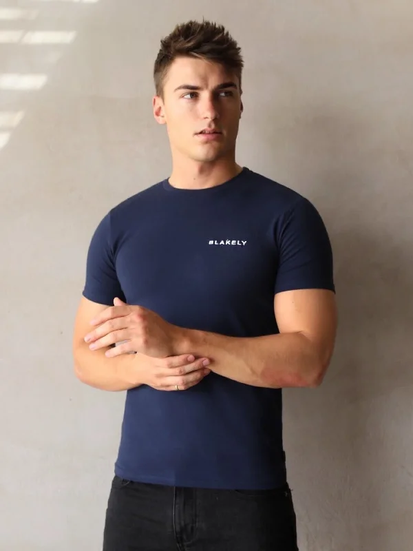 Men's button - front t - shirts with a unique artistic printSeries T-Shirt - Navy