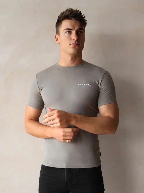 Men's long - sleeve henley t - shirts with button - down placketsSeries T-Shirt - Stone Grey