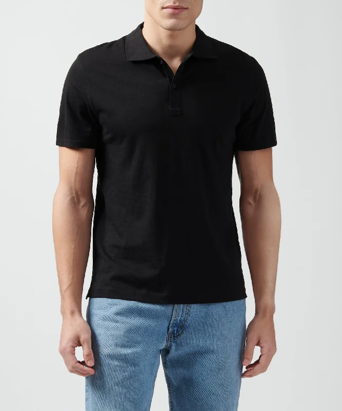 Men's long sleeve classic fit polo shirts with embroidered logosClassic Jersey Polo - Black Men's long sleeve classic fit polo shirts with embroidered logosClassic Jersey Polo - Black